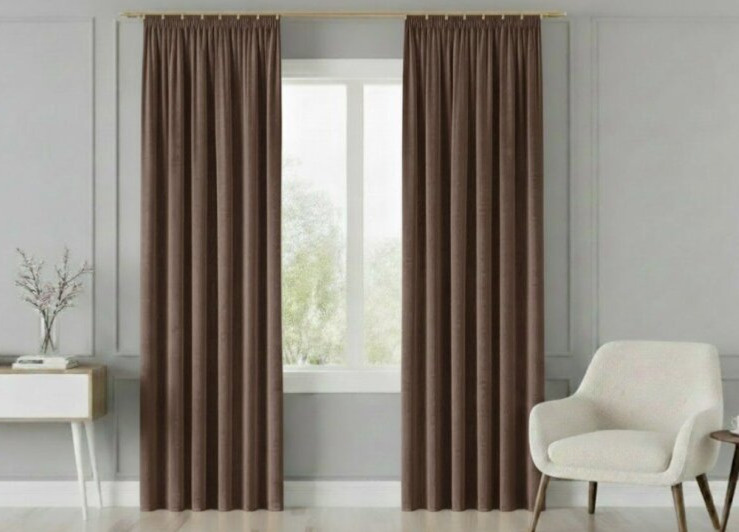 Dekorační závěs s řasící páskou VALMONT 140 cm x 250 nebo 260 cm color 002 hnědá (cena za 1 kus) MyBestHome