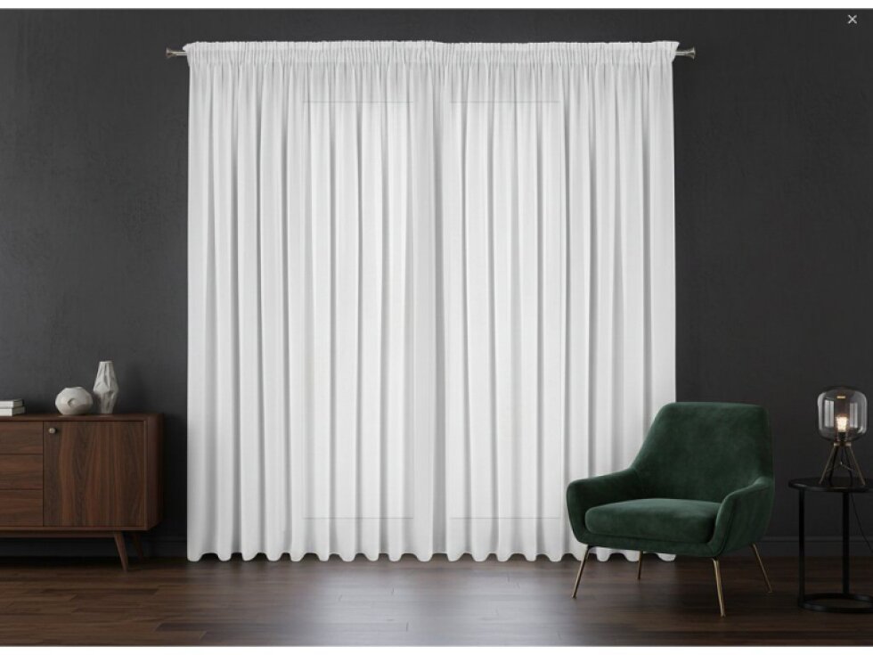 Dekorační dlouhá šifonová záclona s řasící páskou IZABEL TAPE 350x270 cm bílá MyBestHome