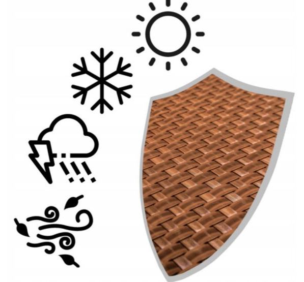 Balkonová ratanová zástěna s očky MALMO výška 90 cm, 100 cm, 110 cm - cena za 1 běžný metr světle hnědá MyBestHome