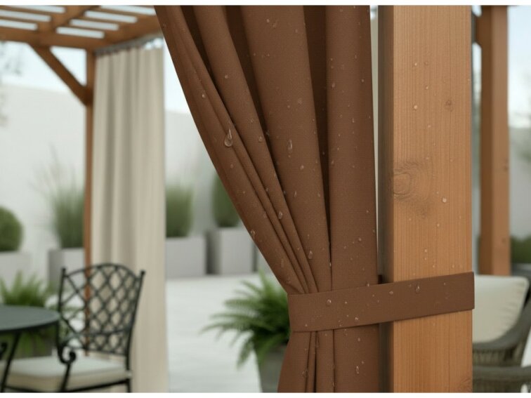 Venkovní zahradní závěs s poutky SANTIAGO color 22 hnědá, různé rozměry MyBestHome