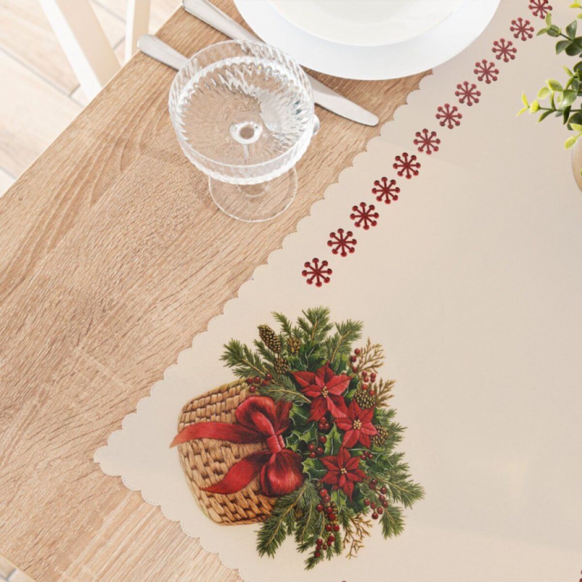 Vánoční běhoun na stůl CHRISTMAS FLOWER 50x100 cm