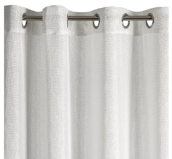 Dekorační dlouhá záclona s kroužky s leskem NORA bílá 140x250 cm (cena za 1 kus) MyBestHome