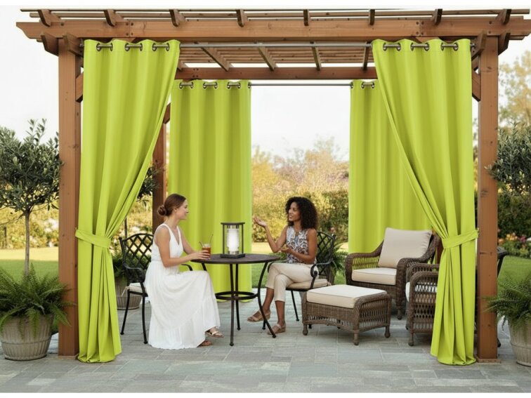 Venkovní zahradní závěs s kroužky MONTANA color 32 olivová, různé rozměry MyBestHome