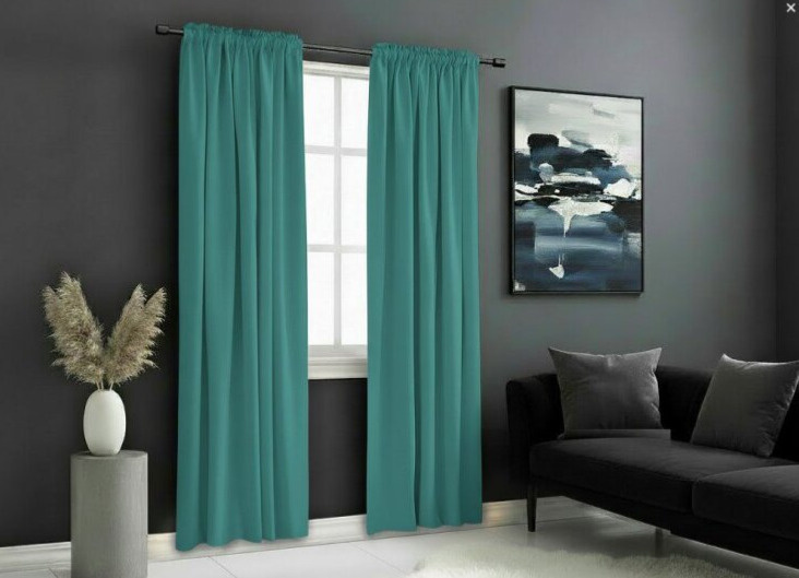 Zatemňovací závěs s řasící páskou "BLACKOUT" VIGO 135x250 cm, tyrkysová, (cena za 1 kus) MyBestHome