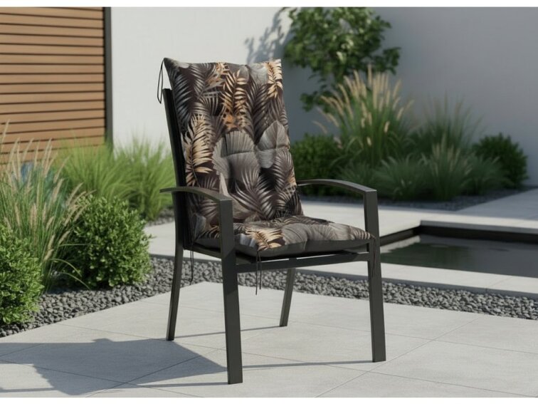 Zahradní prošívaný podsedák na židli s opěrkou 50x50x80 cm CALLUM vzor 139 Mybesthome