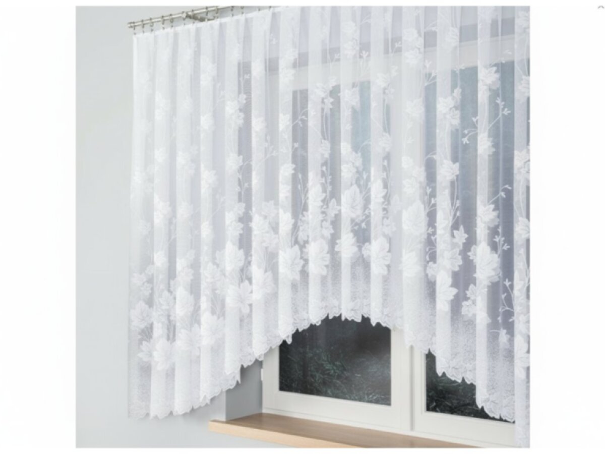 Dekorační krátká vzorovaná záclona na žabky BOZENA 160 bílá 500x160 cm MyBestHome