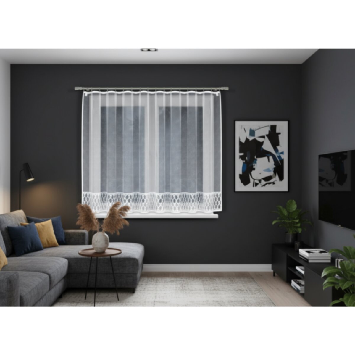 Dekorační žakárová záclona s řasící páskou DOUBLE 140 bílá 300x140 cm MyBestHome