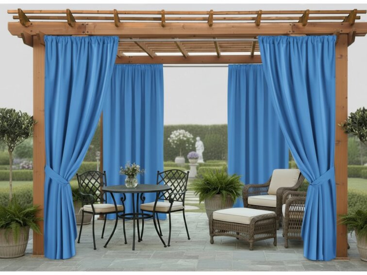 Venkovní zahradní závěs s tunýlkem JAMAICA color 39 modrá, různé rozměry MyBestHome