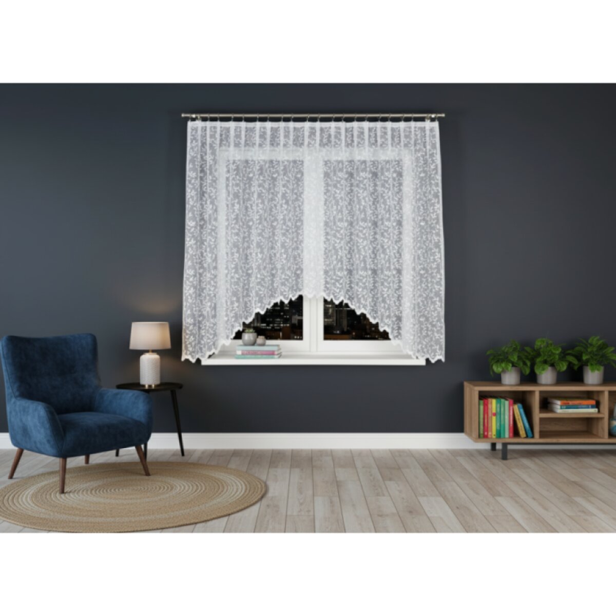 Dekorační oblouková krátká záclona na žabky ZUZANNA 160 bílá 300x160 cm MyBestHome