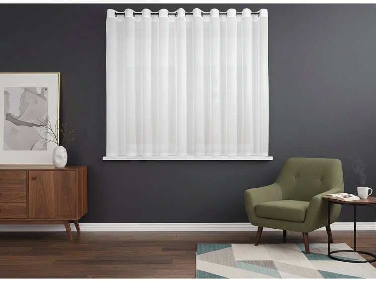 Dekorační krátká záclona s kroužky s jemnou stukturou STELLA 300x150 cm bílá MyBestHome