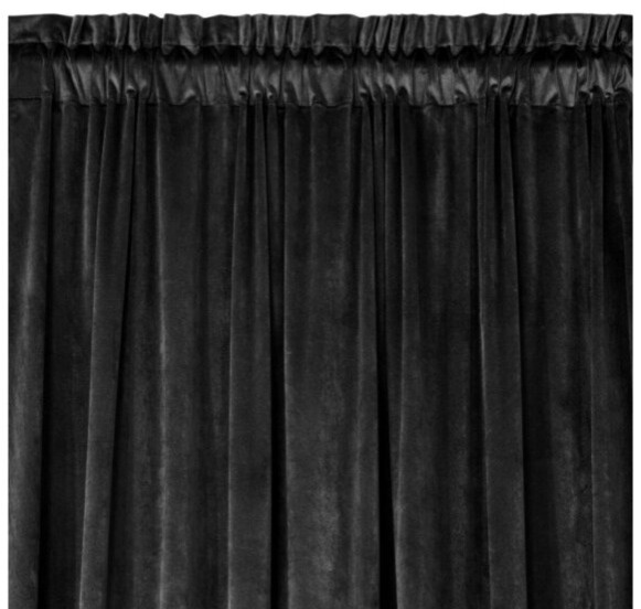 Dekorační VELVET závěs s řasící páskou ESTER 140x270 cm černá (cena za 1 kus) MyBestHome