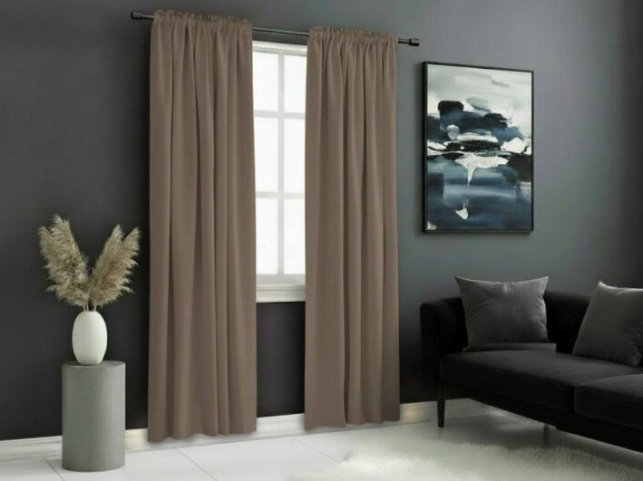 Zatemňovací závěs s řasící páskou "BLACKOUT" VIGO 135x250 cm, cappuccino, (cena za 1 kus) MyBestHome