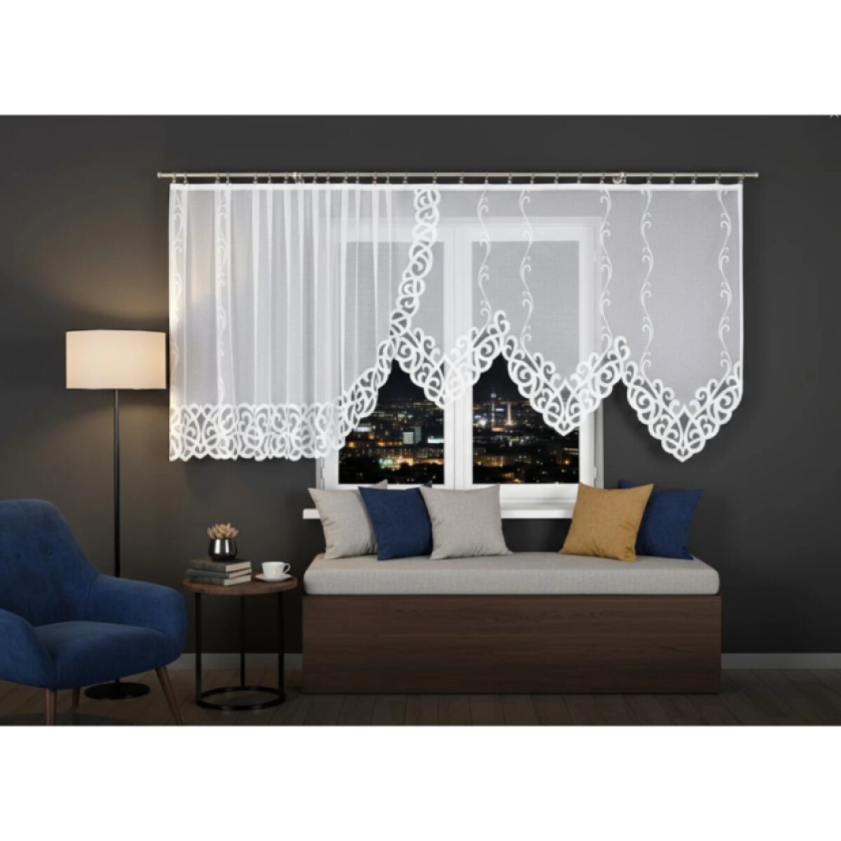 Dekorační krátká vzorovaná záclona na žabky HERMINA 400x140 cm MyBestHome
