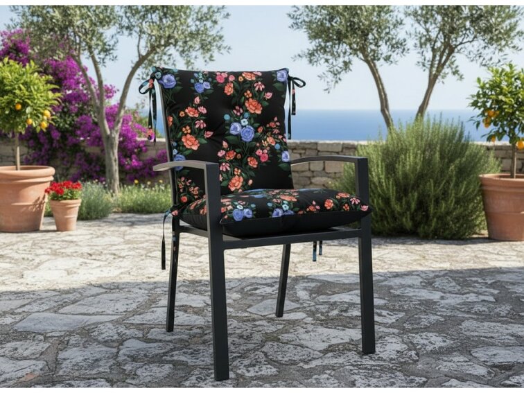 Zahradní prošívaný podsedák na židli s opěrkou OSCAR vzor 119 50x50x50 cm Mybesthome