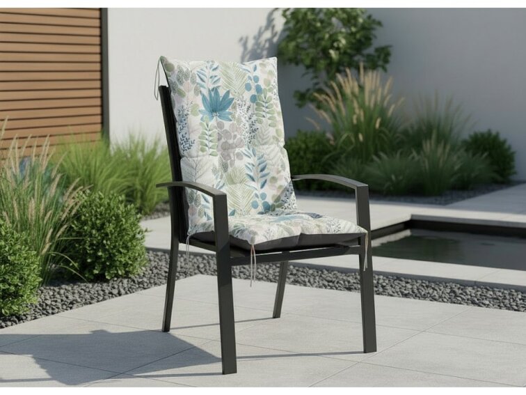 Zahradní prošívaný podsedák na židli s opěrkou 50x50x80 cm CALLUM vzor 137 Mybesthome