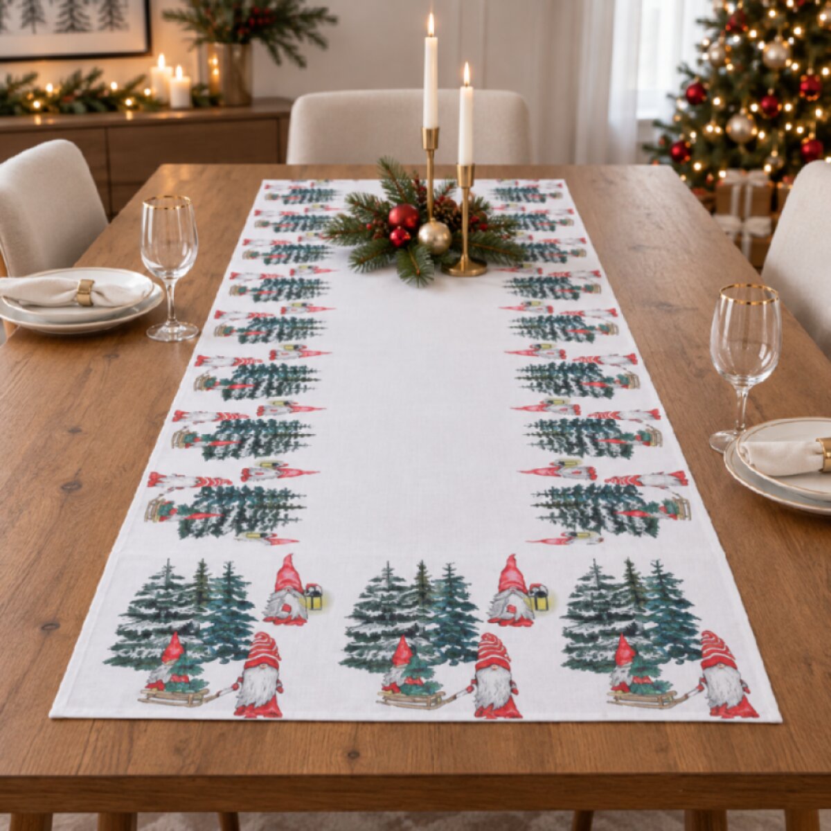 Vánoční běhoun na stůl CHRISTMAS ELF 50x100 cm