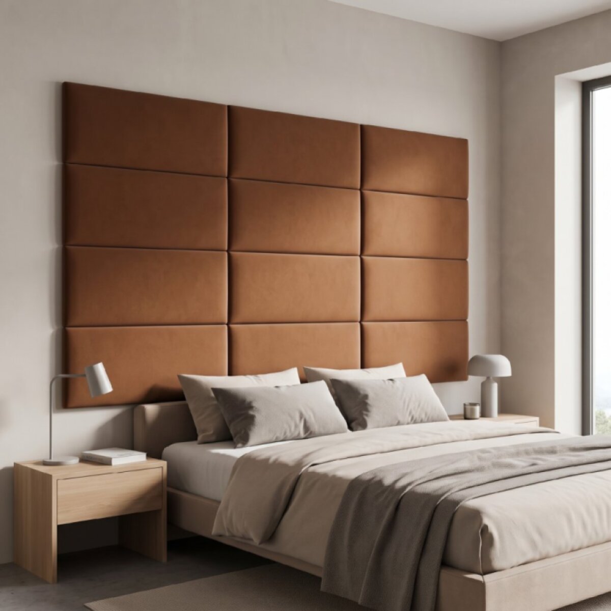 Čalouněný nástěnný panel různé rozměry x šířka 30 cm jantarová obdélník MyBestHome