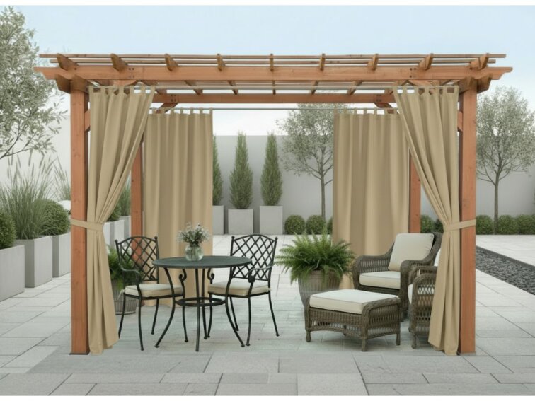 Venkovní zahradní závěs s poutky SANTIAGO color 21 béžová, různé rozměry MyBestHome