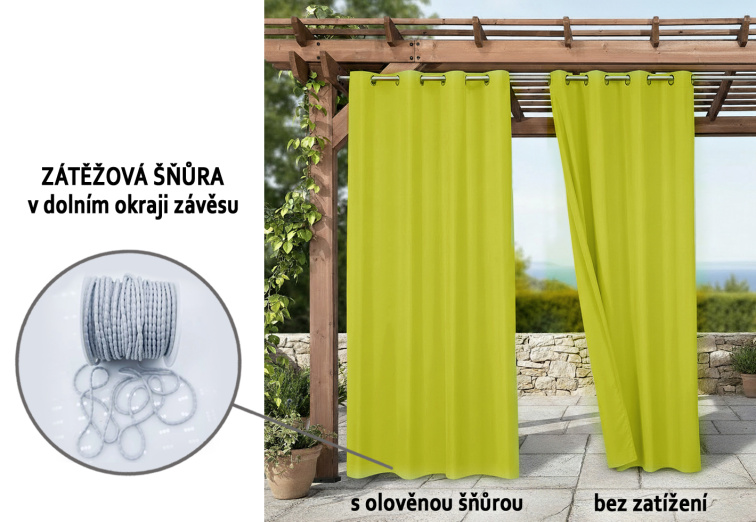 Venkovní zahradní závěs s kroužky MONTANA color 32 olivová, různé rozměry MyBestHome