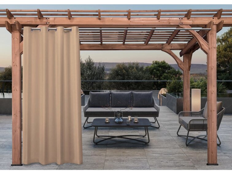 Venkovní zahradní závěs s kroužky MONTANA color 21 béžová, různé rozměry MyBestHome