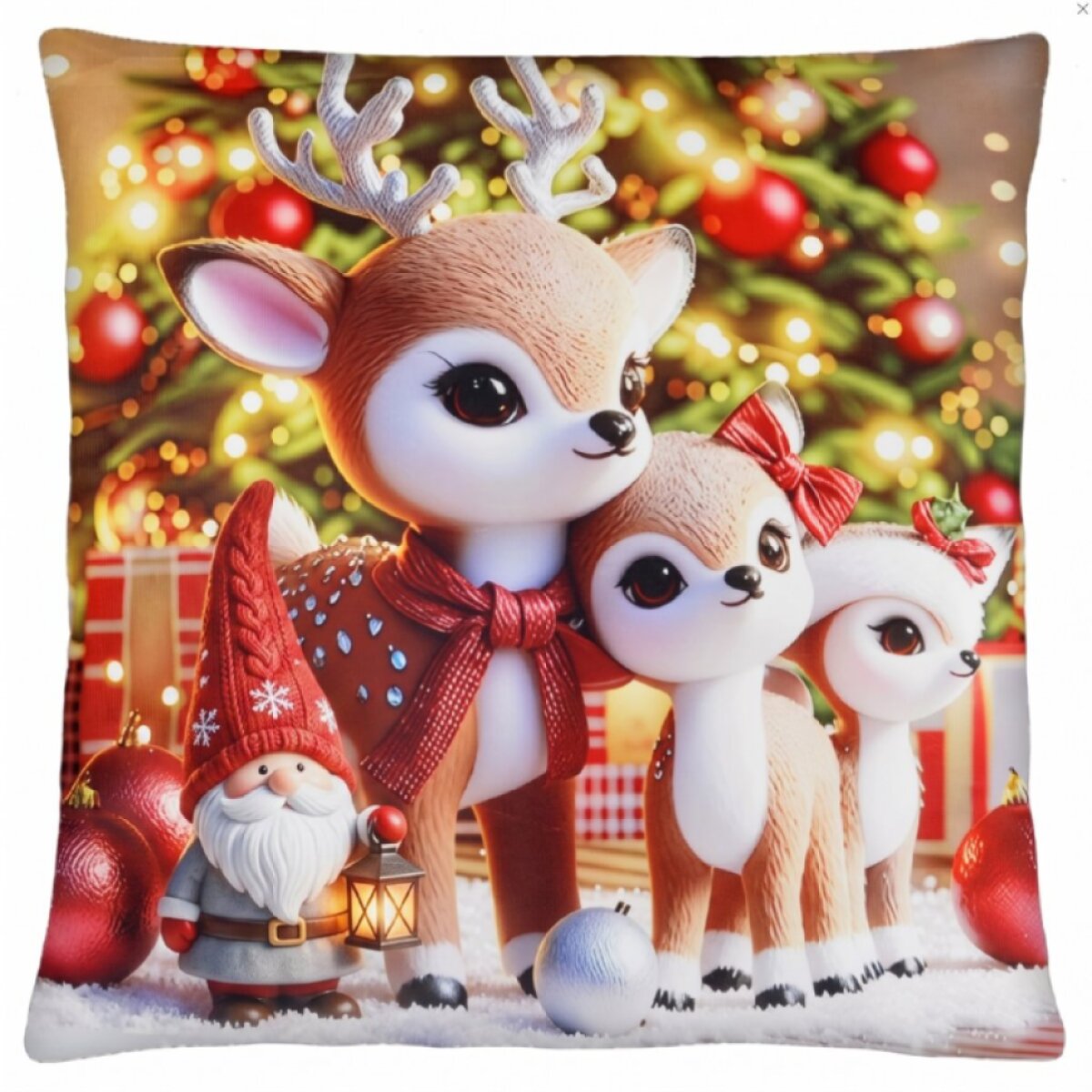 Vánoční povlak na polštář CHRISTMAS DEER motiv III. 40x40 cm