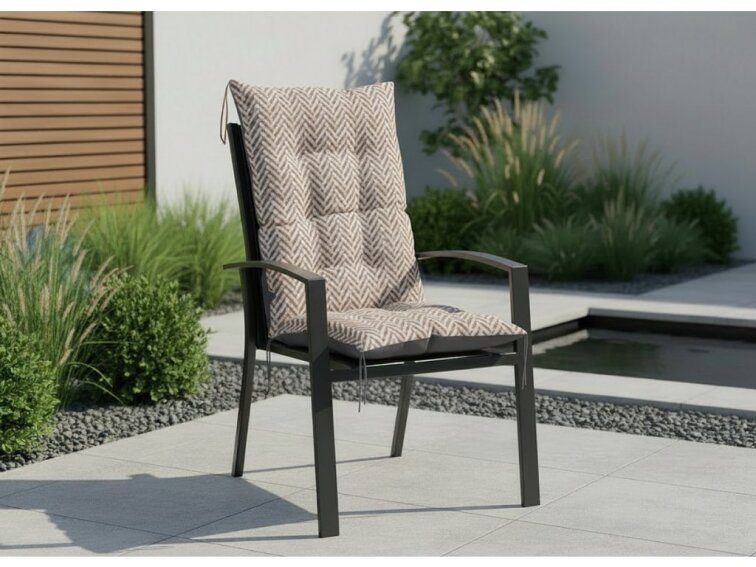 Zahradní prošívaný podsedák na židli s opěrkou 50x50x80 cm CALLUM vzor 140 Mybesthome