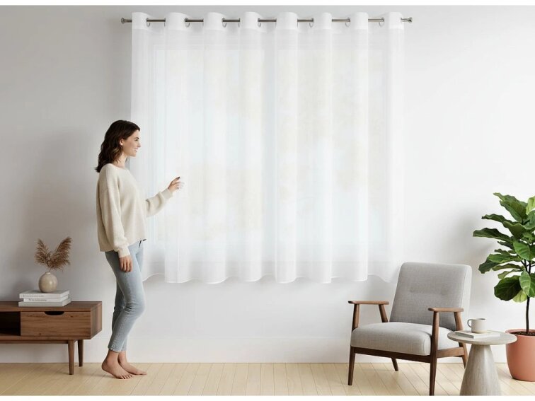 Dekorační krátká voálová záclona s kroužky BIANCA 350x150 cm bílá MyBestHome