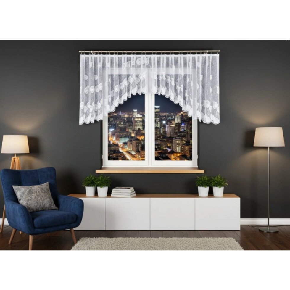 Dekorační oblouková krátká záclona na žabky NORA 400x100 cm MyBestHome