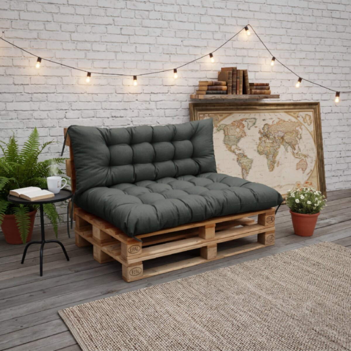Interiérový polstr na palety LOFT – pro paletové sezení do obývacího pokoje color 02 antracit, Mybesthome