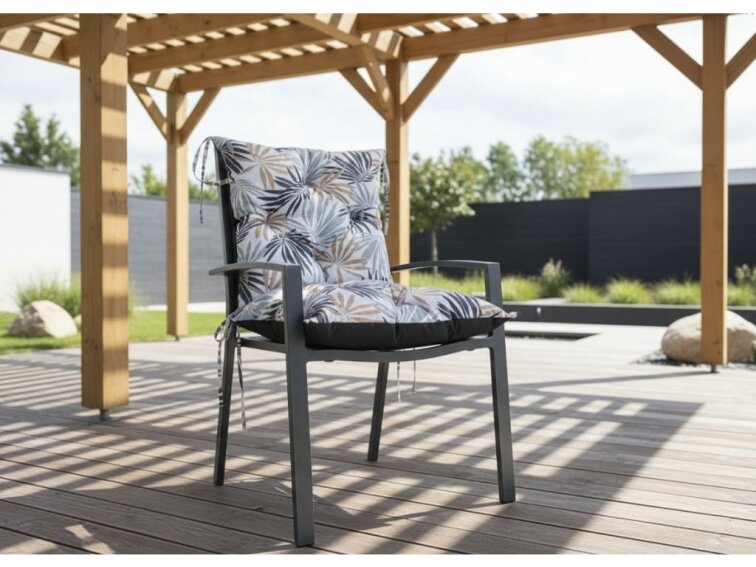 Zahradní prošívaný podsedák na židli s opěrkou OSCAR vzor 134 50x50x50 cm Mybesthome