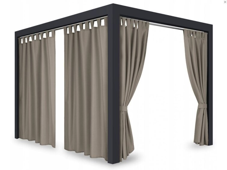 Venkovní zahradní závěs s poutky PORTO tmavě béžová 04 různé rozměry Mybesthome
