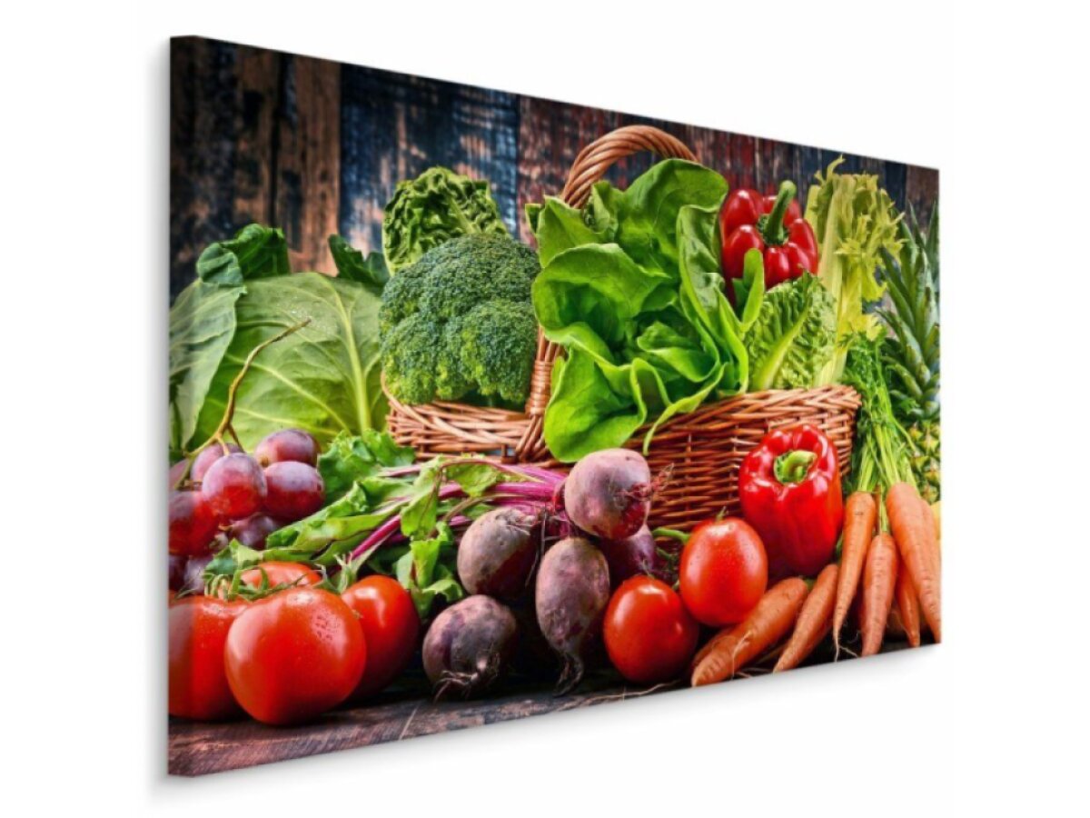 Moderní obraz na plátně do kuchyně Bohatý Košík Zeleniny