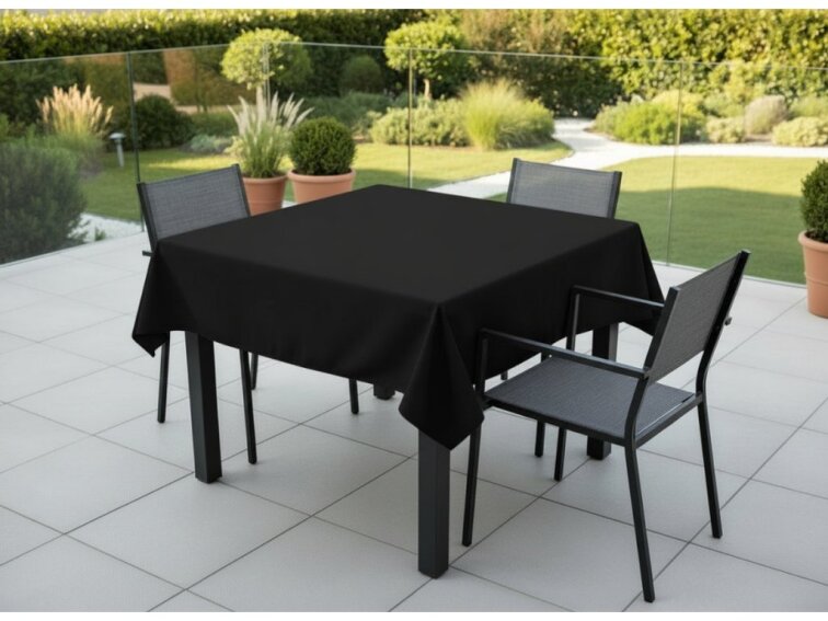 Venkovní čtvercový ubrus TERRA color 01 černá, různé rozměry Mybesthome