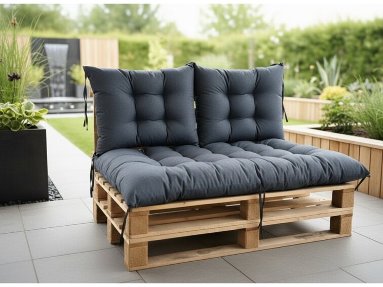 Paletové prošívané sezení MATTEO SET - sedák 120x80 cm, 2x opěrka 60x40 cm, modrá color 04, Mybesthome