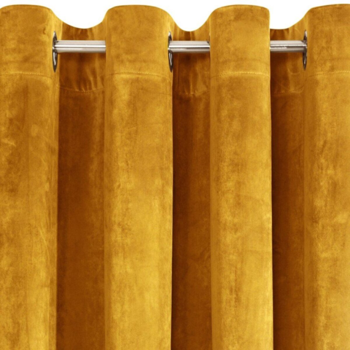 Dekorační velvet závěs s kroužky VERMONT mustard/hořčicová 140x250 cm (cena za 1 kus) MyBestHome