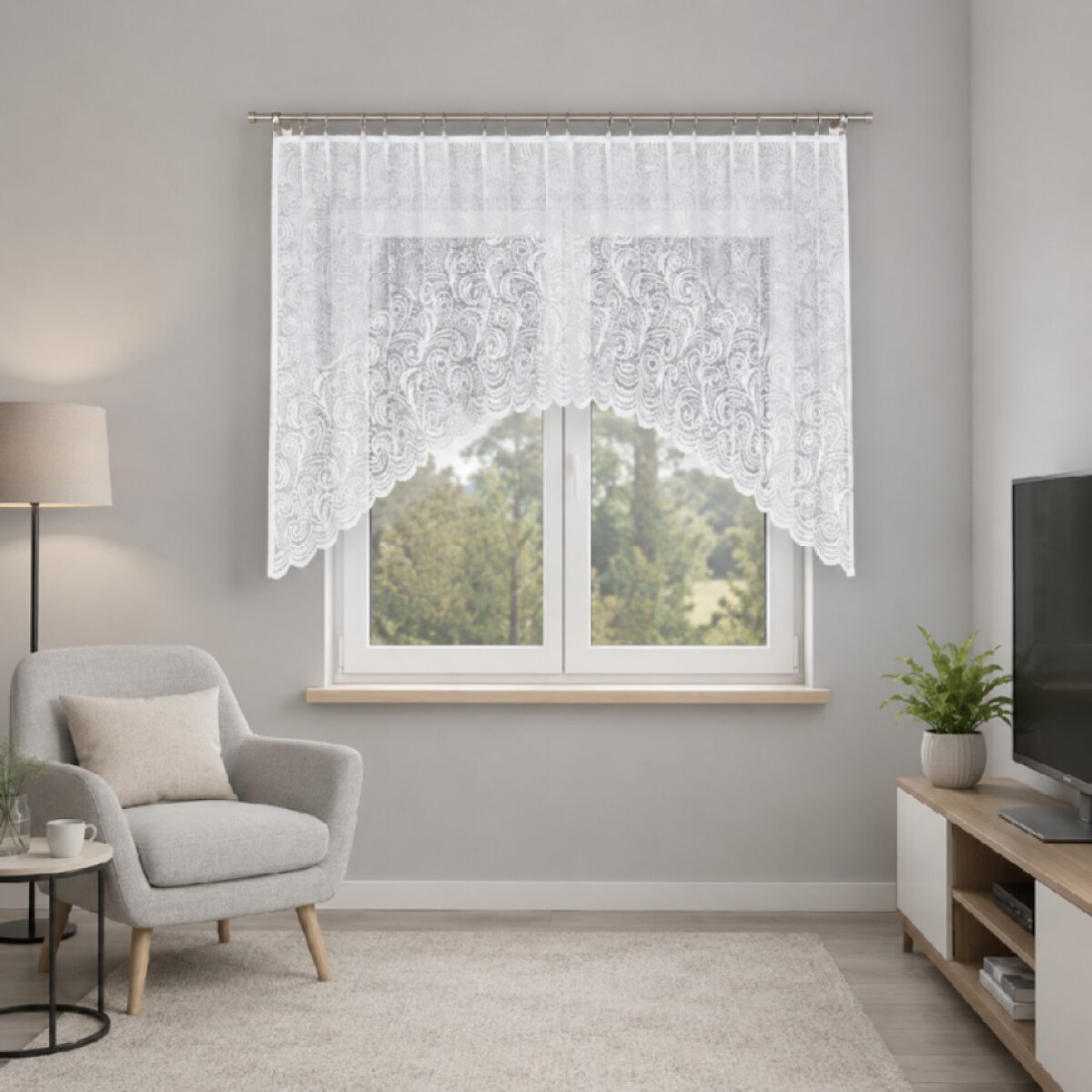 Dekorační oblouková krátká záclona na žabky KINGA 250x120 cm MyBestHome