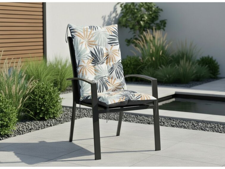 Zahradní prošívaný podsedák na židli s opěrkou 50x50x80 cm CALLUM vzor 134 Mybesthome