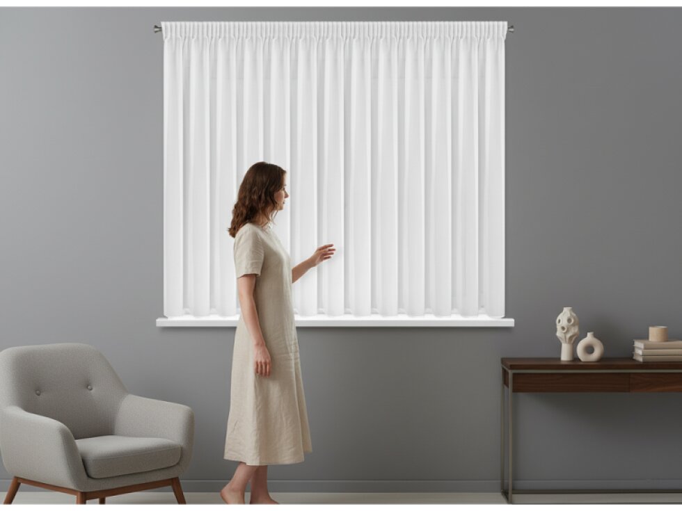 Dekorační krátká matná šifonová záclona s řasící páskou BETTY TAPE 400x160 cm bílá MyBestHome