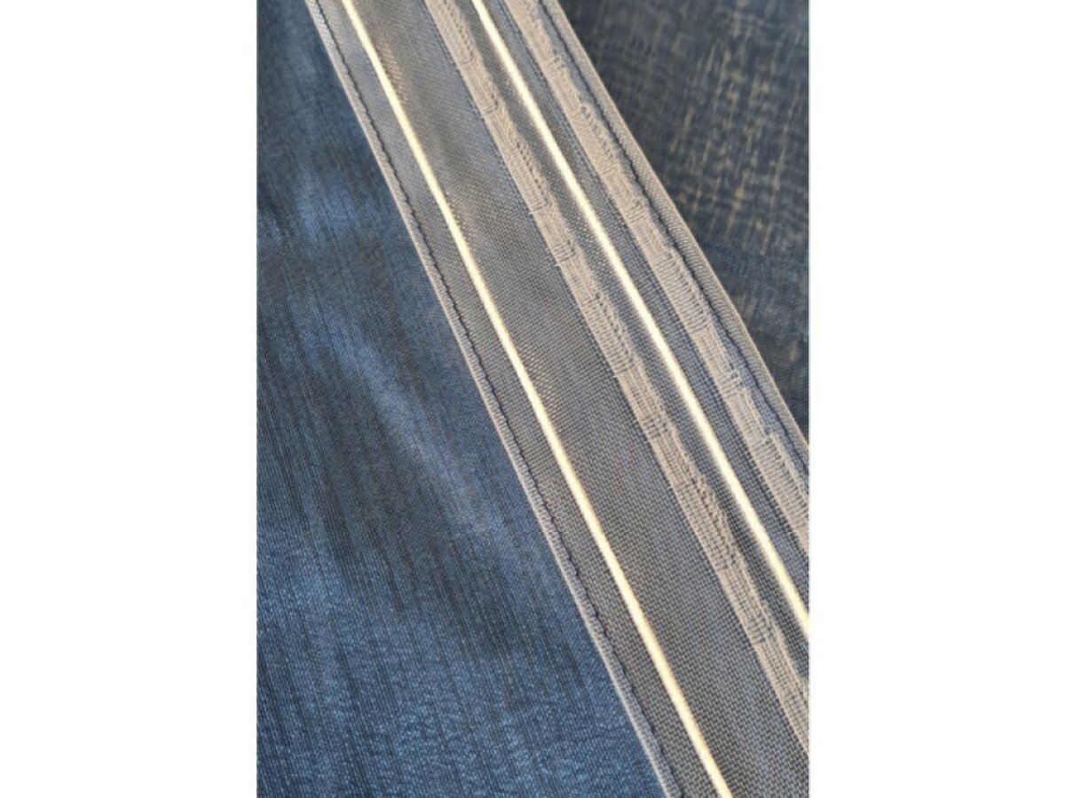 Dekorační dlouhá záclona s řasící páskou WOOD modrá 140x245 cm (cena za 1 kus) MyBestHome