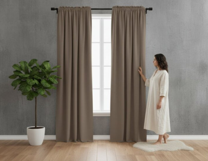Zatemňovací závěs s řasící páskou "BLACKOUT" VIGO 135x250 cm, cappuccino, (cena za 1 kus) MyBestHome