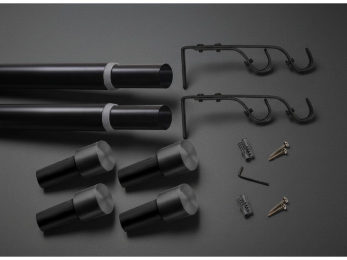 Kovová teleskopická garnýž VINCENZO DUO černá 120-230 cm Ø 16/19 mm dvouřadá Mybesthome