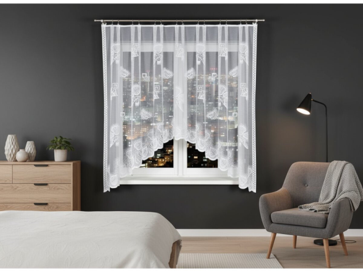 Dekorační oblouková krátká záclona na žabky AGATKA 160 bílá 300x160 cm MyBestHome
