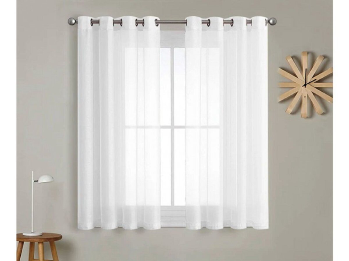 Dekorační krátká záclona s kroužky EDEN bílá 145x160 cm MyBestHome 1+1 zdarma