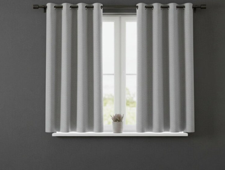 Dekorační krátký závěs "BLACKOUT" zatemňující LOGOS 140x175 cm, stříbrná, (cena za 1 kus) MyBestHome