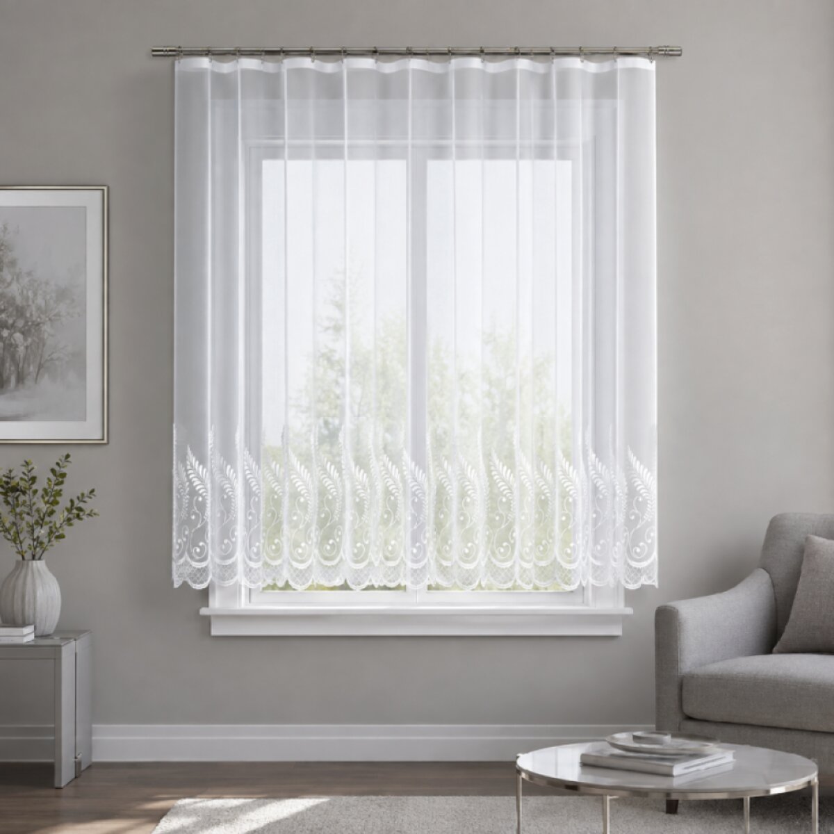 Dekorační žakárová záclona s řasící páskou YUKO 180 bílá 300x180 cm MyBestHome