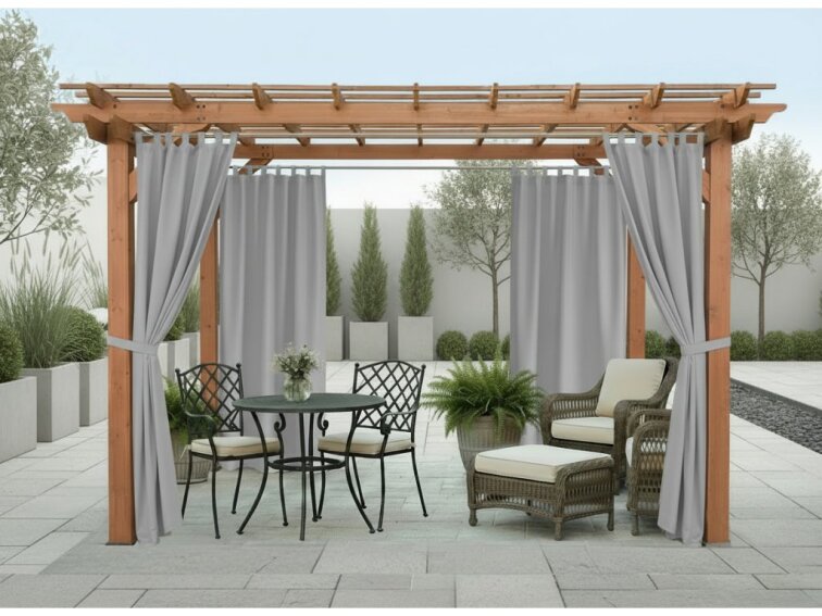 Venkovní zahradní závěs se zátěžovou šňůrou s poutky SANTIAGO color 03 světle šedá, 155x240 cm MyBestHome