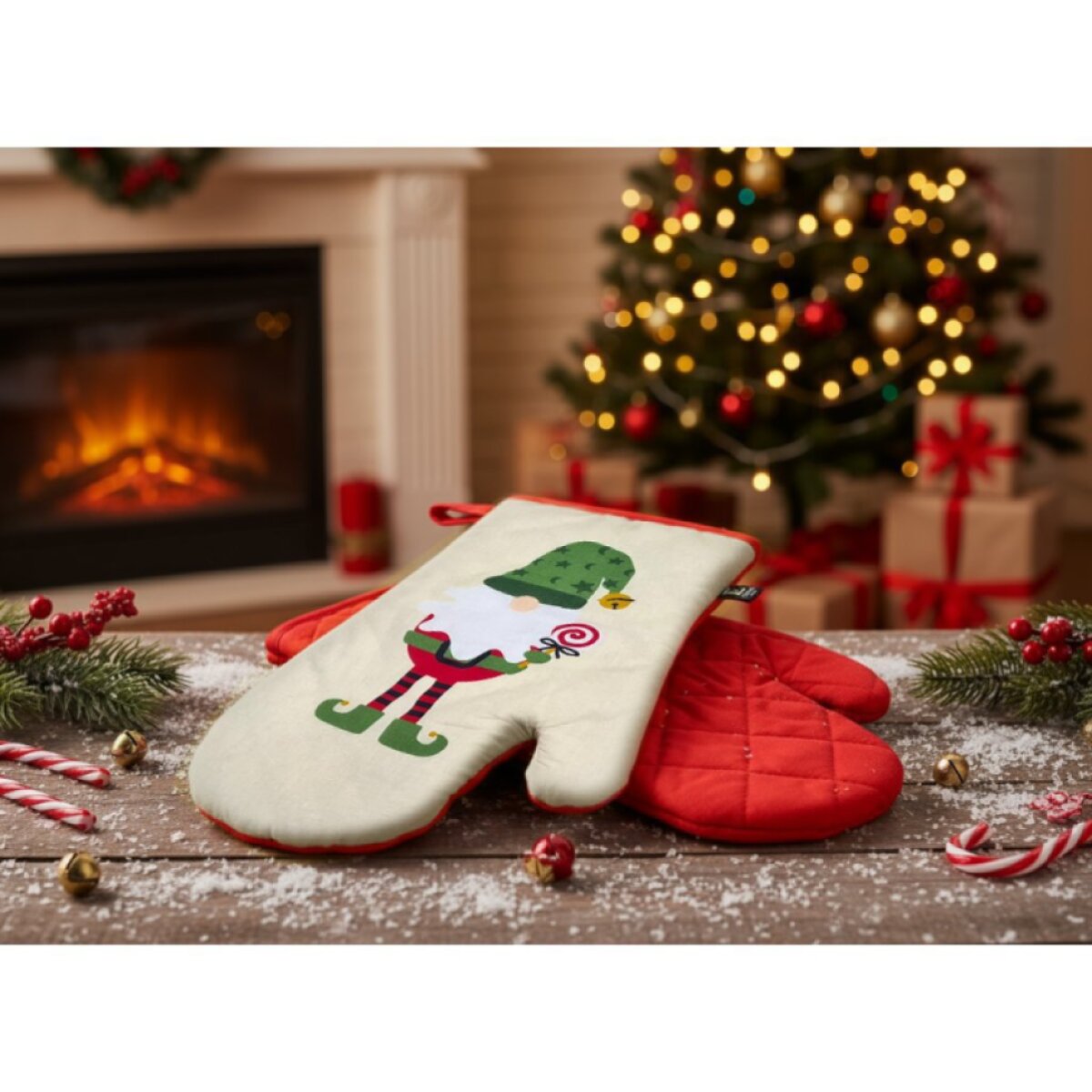 Vánoční kuchyňské rukavice FESTIVE WARMTH 18x30 cm – 2 ks