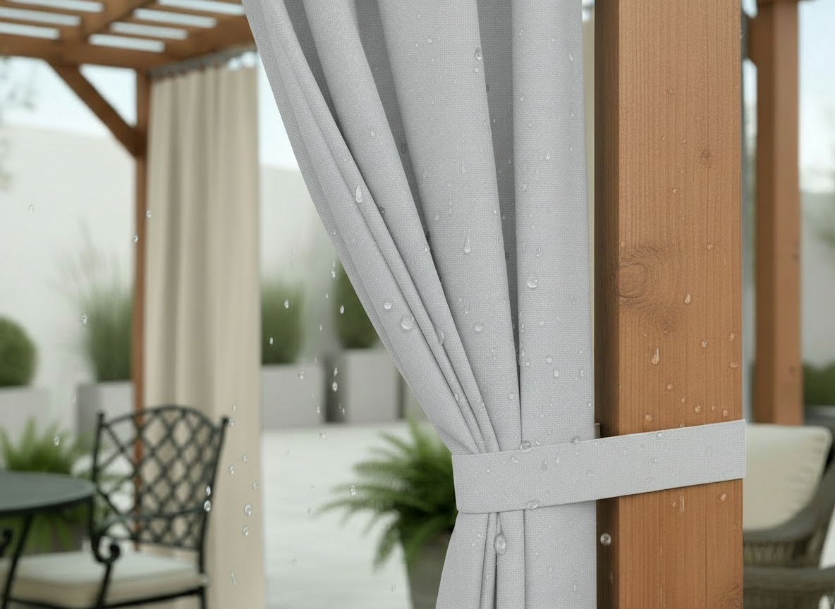 Venkovní zahradní závěs se zátěžovou šňůrou s poutky SANTIAGO color 03 světle šedá, 155x240 cm MyBestHome