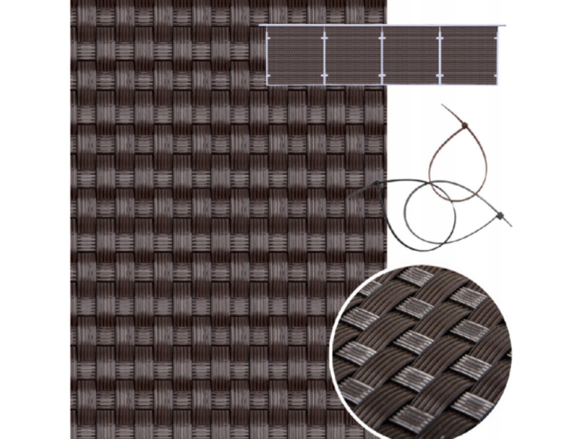 Balkonová ratanová zástěna s očky MALMO výška 90 cm, 100 cm, 110 cm - cena za 1 běžný metr tmavě hnědá MyBestHome