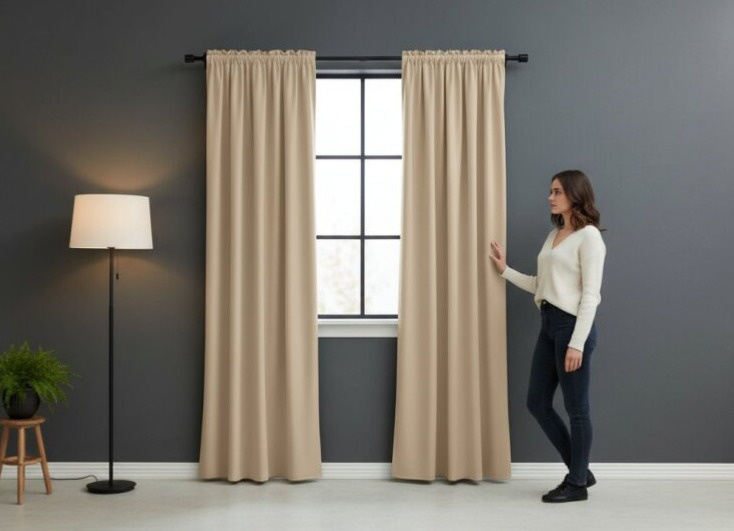 Zatemňovací závěs s řasící páskou "BLACKOUT" VIGO 135x250 cm, béžová, (cena za 1 kus) MyBestHome